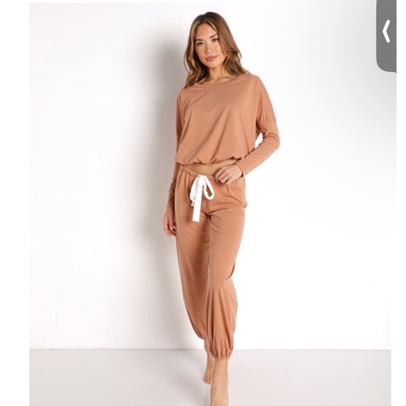 Eberjey Other - Eberjey Womens Terracotta Orange Slub Knit Loungewear Set Top and Joggers